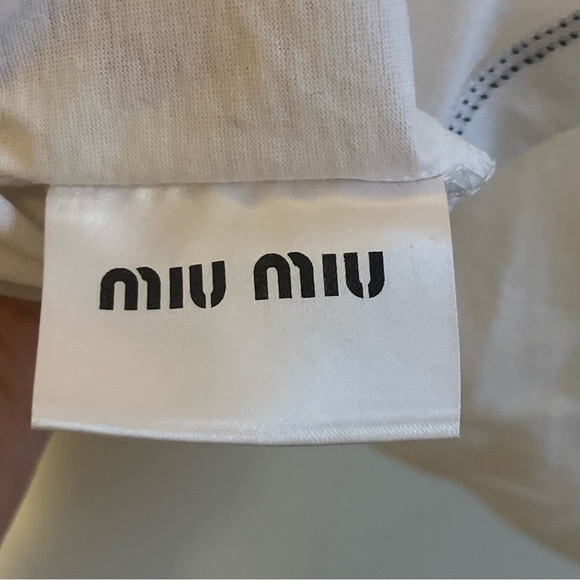 Miu Miu Lace Collar T-Shirt - Picture 7 of 8